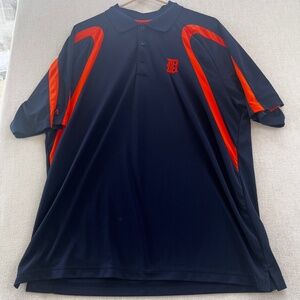 Detroit Tigers Antigua Men’s XL Navy Orange Performance Polo Golf Shirt MLB EUC